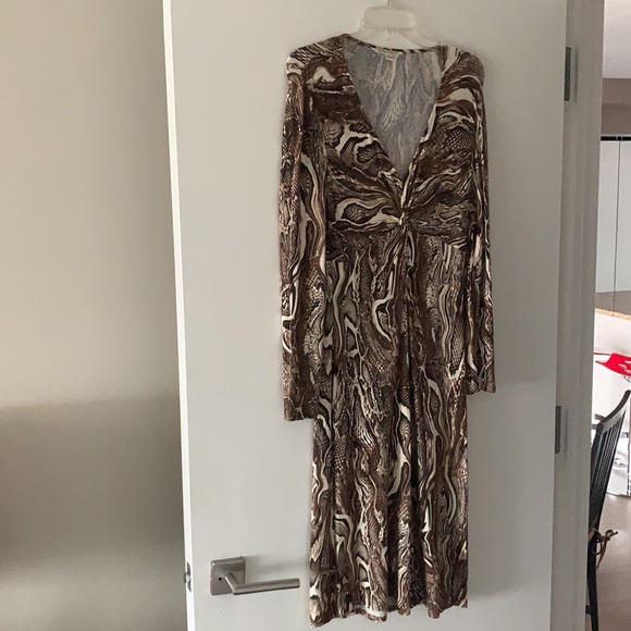 Chetta B jersey dress wood pattern sz 10 - Picture 3 of 14